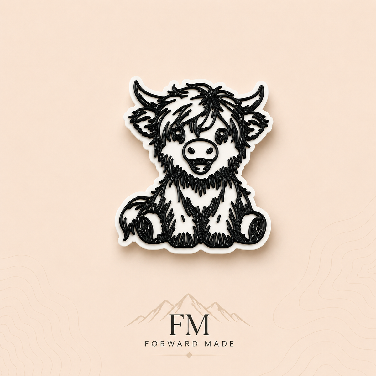 Cute Highland Cow Straw Topper | 3D Printed Tumbler Accessory