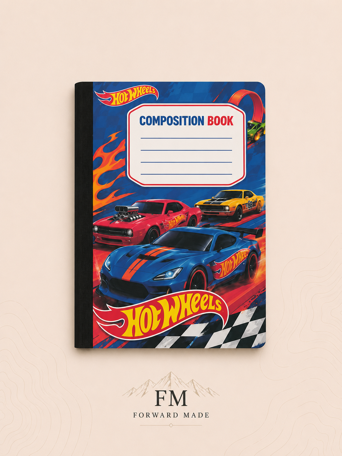 Hot Wheels "Built for Speed!" Composition Notebook | Wide Ruled Journal