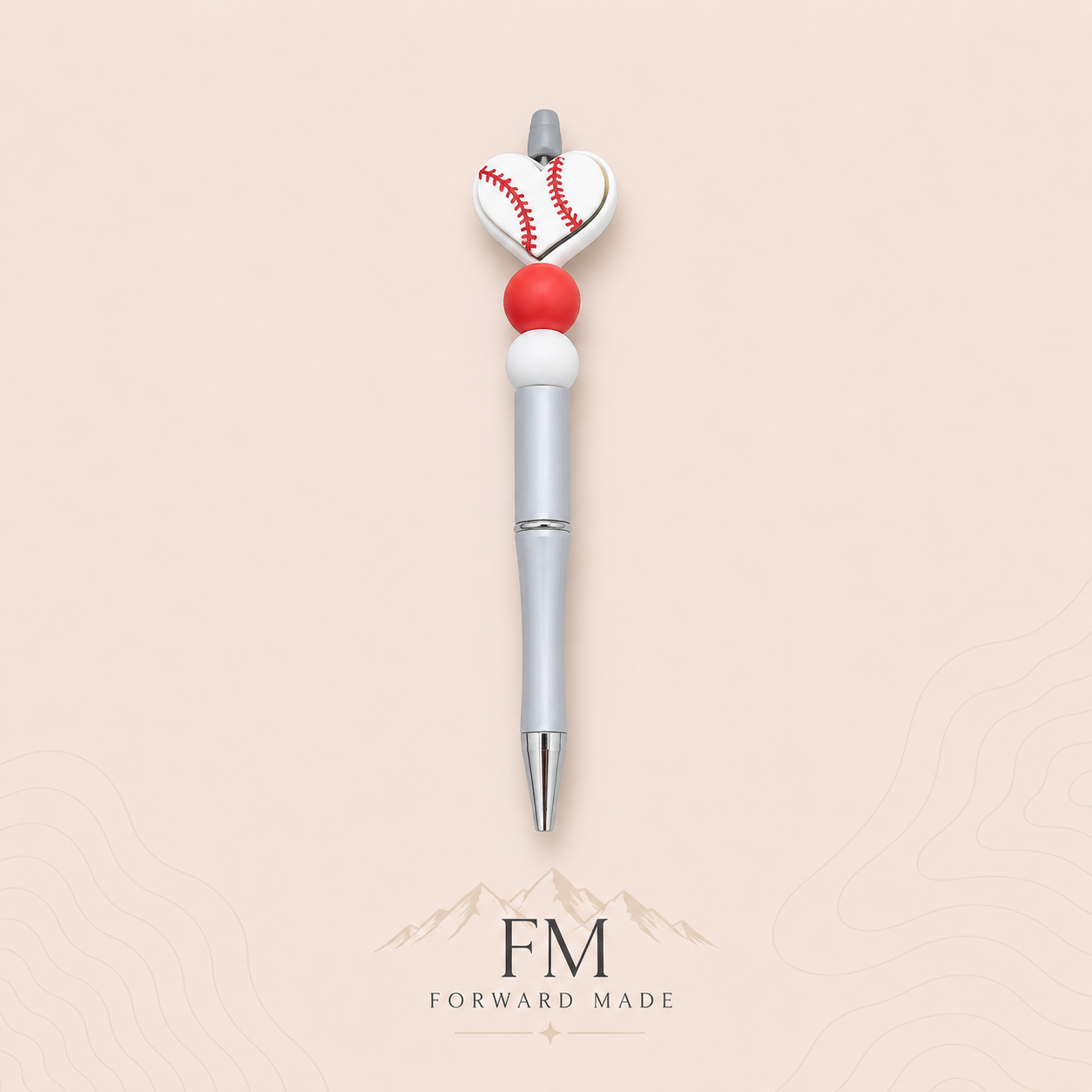 Baseball Heart Beaded Pen